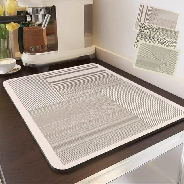 pstuiky Coffee Machine Drip Tray & Kitchen Countertop Absorbent Mat Fast-Drying, Waterproof, Non-Slip 40X30Cm Protects Surfaces From Spills & Stains