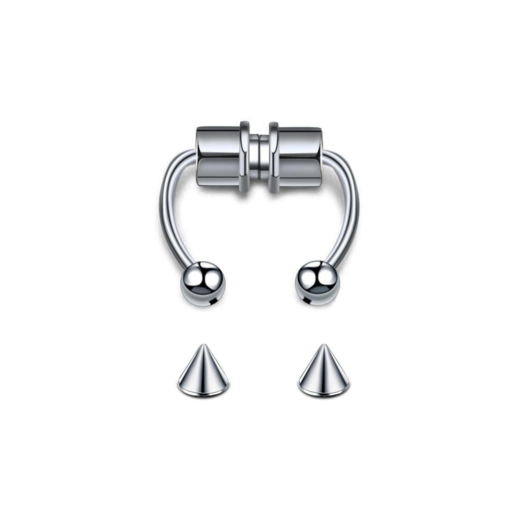 Pair Nose Hoop Ring Septum Clip Stainless Steel earring body piercing  jewelry 