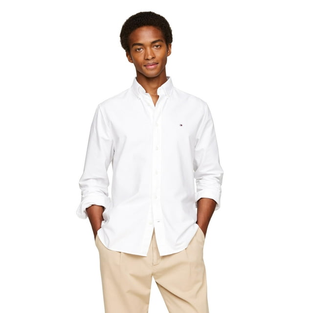 Camisa Tommy Hilfiger Heritage Oxford de algodón blanco liso para hombre