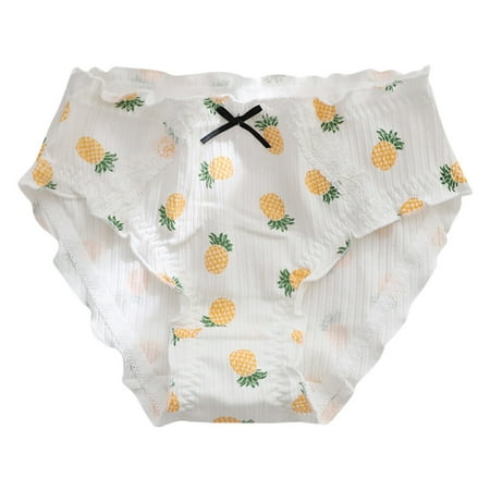 

HOMEMAXS 1 Set 3pcs Women Cartoon Briefs Fruit Pattern Briefs s - waist Briefs