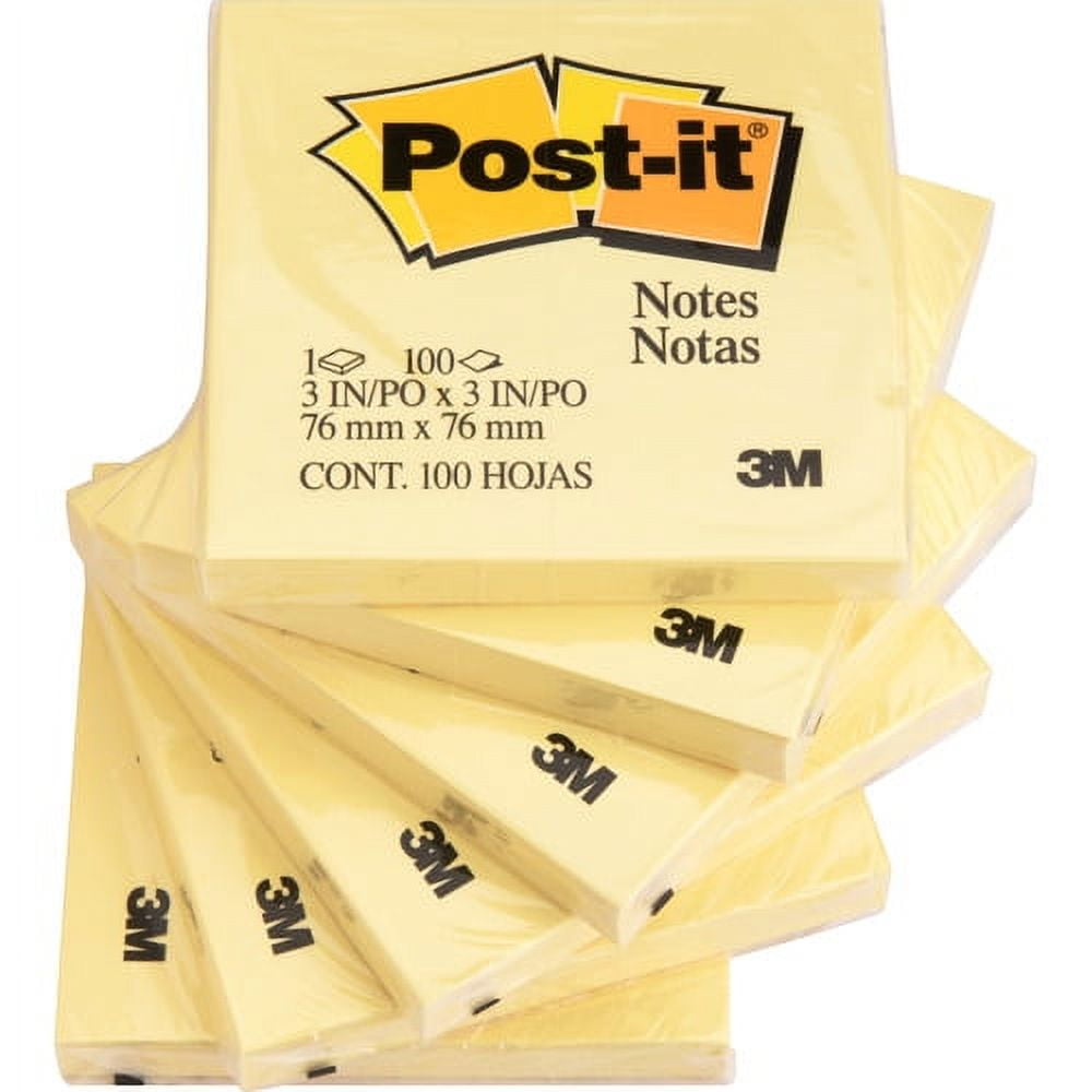 Post-it Original Note Pads, 3 x 3 in.,Yellow, 100 Sheets/Pad, 27 Count 