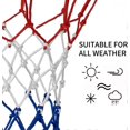 thumbnail image 3 of 2 Pack Heavy Basketball Net Rainproof Sunscreen, Red White Blue Bold Polyester Braided Rope, 12 Loops, 3 of 4