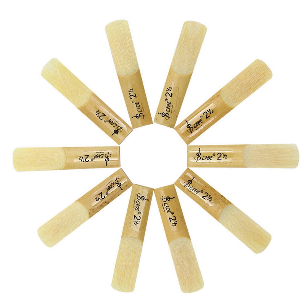 10Pcs E-Flat Alto Saxophone Reed with Transparent Case Strength 2.5