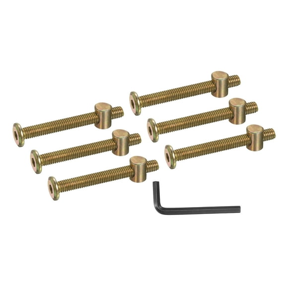 Uxcell 6 Set Bunk Bed Bolts and Nuts, M8x70mm Hex Drive Socket Cap Screws Nuts for Beds Headboards Chairs Furniture