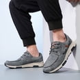 thumbnail image 5 of Mens Casual Shoes Summer Fashion Breathable Sneakers Soft Comfortable Lace-up Walking Shoes Non-slip Driving Shoes Gray 11.5 US, 5 of 7