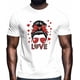 thumbnail image 2 of Camisetas para hombre, niña, lazo, corazón, cuello redondo, algodón, manga corta, San Valentín, corazones rojos., 2 of 8