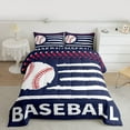 thumbnail image 2 of Homewish Sport Baseball 3 Pieces Queen Comforter Set for Kids Teens Adults,Abstract USA Flag Ultra Soft Bedding Sets,Ball Gamer Bedding Comforter Set Breathable,Ultra Soft Home Decor,Reversible, 2 of 8