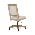 thumbnail image 3 of Benjara Swivel Rolling Office Chair- Beige Fabric- Weathered Light Brown Wood, 3 of 5