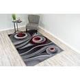 thumbnail image 6 of PREMIUM 3D Hand Carved Modern 2x7 2x8 Runner Rug Contemporary 1504 Grey Gray Red, 6 of 11