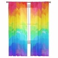 thumbnail image 3 of Rainbow Oil Painting Sheer Curtains 96 Inches Long 2 Panels Set, Window Sheer Curtains for Living Room/Bedroom, Watercolor Colorful Abstract Art Light Filtering Rod Pocket Curtain 52'' x 96'' x 2, 3 of 7