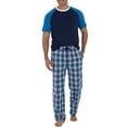 thumbnail image 6 of Fruit of the Loom Men's Raglan Short Sleeve T-shirt and Plaid Pajama Sleep Pant Set, Sizes S-2XL, 6 of 7