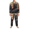 thumbnail image 3 of Salouo Daisy Sleeping Sloth Print Button-Front Long Sleeve Pajama Set for Men, Soft 2Pjs Men's Long Sleeve Sleepwear-X-Large, 3 of 7