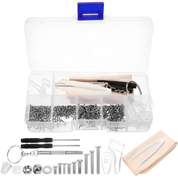 GJX 1 Set Eyeglass Repair Kit Professional Eyeglasses Repairing Kit Glass Screws Eyeglasses Nose Pads Kit