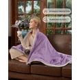 thumbnail image 4 of Fast Heating Heated Blanket Full Size - Soft Flannel Electric Throw, 4 Adjustable Heat Levels, 10H Auto Shut Off, Machine Washable, ETL Certified - Ideal for Bed, Couch, Office - Purple, 72x84 inches, 4 of 8