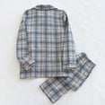 thumbnail image 6 of KyCheLot Men's 2 Piece Cotton Pajama Sets Comfy Plaid Loose Button down Long Sleeve Shirts and Elastic Waist Pants, 6 of 7