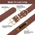 thumbnail image 5 of Pet Artist Personalized Dog Collar Genuine Leather Custom Pet ID Tag Nameplate Print M L XL, 5 of 8