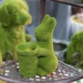 thumbnail image 5 of SLYNSHome Easter Flocked Rabbit Statue Decoration Short Furry Velvet Bunny Figurines Ornament Artificial Moss Stuffed Rabbit Dolls for Holiday Table Spring Garden, 5 of 6