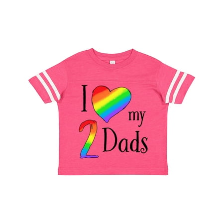 

Inktastic I Love My Two Dads- Pride Rainbow Heart Gift Toddler Boy or Toddler Girl T-Shirt