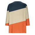 thumbnail image 5 of Qulqfy Womens 3/4 Sleeve Tops Plus Size Spring Tunic Shirts Henley Dressy Casual Color Block Fall Tops Blouses for Women 3XL, 5 of 6
