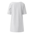 thumbnail image 6 of IHengLiXing Womens Shirts Short Sleeve Athletic Summer Tops for Women Low Cut Ladies Tops Plus Size White Women's Summer Fashion Cropped Sleeves V-Neck Cotton Line Loose Shirt Blouse M, 6 of 7