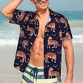 thumbnail image 7 of Sikiie Leopard Print Print Men's Hawaiian Shirt, Summer Beach Button Pocket Short Sleeve T-Shirt,X-Large, 7 of 7