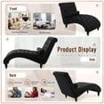 thumbnail image 6 of KINFFICT Velvet Chaise Lounge Indoor, Tufted lounge chair with Wood Legs, Leisure Accent Chair Upholstered Lounge Couch for Bedrooom Living Room, Black, 6 of 8