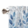thumbnail image 5 of Kitchen Curtains 54 Inches length, Blue Leaf Window Treatment Curtain Drapes, Watercolor Country Plant Monochrome Branch Thermal Insulated Drapes for Basement Hotel RV, 42"x54", 2 Panels, 5 of 7