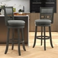 thumbnail image 4 of Costway 30.5" Upholstered Bar Stool Set of 4 with Wooden Frame Swivel Seat Footrest for Pub, 4 of 8