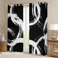 thumbnail image 2 of Homewish Graffiti Stripe Circular Black Out Curtains,Abstract Geometric Desgin Curtains Pack of 2 (42x63 Each),Black White Bedroom Curtains For Boys Kids,Breathable Home Decor, 2 of 6