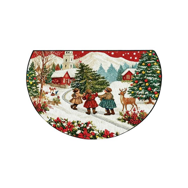 Alfombra de Puerta de Navidad 60x40cm Alfombra de Pie Antideslizante Absorbente Del Hogar