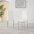 thumbnail image 3 of Furniturebox UK Milan Modern Adult Faux Leather Hatched Dining Side Chairs, White (Set of 4), 3 of 6