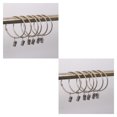 thumbnail image 1 of Justharion 12Pcs Portable Curtain Ring Hooks with Clips Easy Sliding Rod Rings Silver 30mm 2Set, 1 of 6