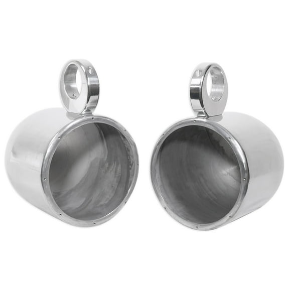 Pair Rockville 7.7"Polished Silver Aluminum Wakeboard Tower Speaker Enclosures