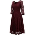 thumbnail image 4 of Dressystar Women Lace Wedding Bridesmaid Dress Female Knee-Length Formal Party Dress, 4 of 7