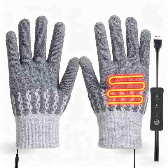 USB Heated Gloves Winter Warm Heated Gloves for Men Women - Portable Personal Heater Warmer，Fast Heating Technology Energy Efficient Operation With Overheat Adjustable Thermostat