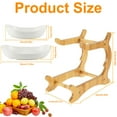 thumbnail image 4 of POINTERTECK 2 Tier Ceramic Fruit Bowl With Bamboo Wood Stand Porcelain Fruit Basket for Vegetable Storage Snack Dessert Cake Tray Plate Rack, 4 of 8
