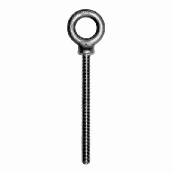 Eye Bolt With Shoulder, 1/4"-20, 4 in Shank, 3/4 in ID, Steel, Plain
