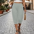 thumbnail image 2 of VBVC Women's Plus High Waisted Harem Capri Pants , Casual Summer Joggers For Women , Ladies' Lightweight Yoga Lounge Trousers with Pockets, Gray , L-5XL, 2 of 9
