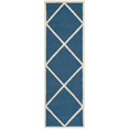 thumbnail image 2 of Safavieh Cambridge Collection CAM136G Handmade Moroccan Geometric Navy and Ivory Premium Wool Round Area Rug (6' Diameter), 2 of 10