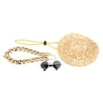 thumbnail image 3 of Pet Fashion Sunglasses Retro Straw Hat Collar Cat Necklace Pet Photography Accessory3 Pcs Set, 3 of 14