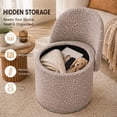 thumbnail image 6 of Casa Pura Furniture Velvet Swivel Chair with Storage, Foldable Backrest Accent Chair, Light Leopard Taupe, 6 of 8