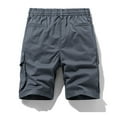 thumbnail image 5 of Elainilye Fashion Mens Cargo Shorts Summer Plain Print Casual Shorts Multi-Pocket Cargo Shorts Hiking Shorts,Gray, 5 of 5