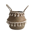 thumbnail image 4 of Seagrass Wicker Basket Flower Pot Foldable Storage Organizer Decorative Bin for Indoor Plants Laundry Toys and Home Accessories Boho Style Woven Planter Cover Decor, 4 of 5