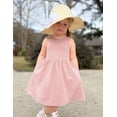 thumbnail image 6 of Arshiner Toddler Girls Summer Dress Back Bowknot Sleeveless Twirly Casual Beach Party Sundress with Pockets, 6 of 6