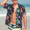 thumbnail image 5 of Lsque Colorful Animals pattern Hawaiian Shirt for Men, Unisex Summer Beach Casual Short Sleeve Button Down Shirts-X-Large, 5 of 9