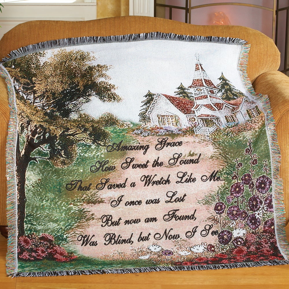 Collections Etc Amazing Grace Tapestry Throw Blanket Standard Walmart