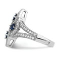 thumbnail image 3 of Brilliant Embers Sterling Silver Rhodium-plated 84 Stone Blue and White Micro Pav‚ CZ Ring, 3 of 6