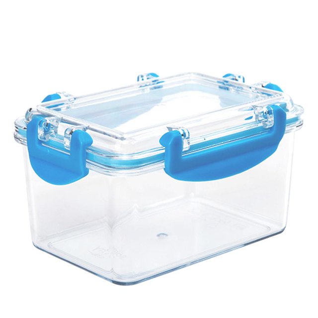 Caja transparente mini cajas de almacenamiento para aperitivos de frutas organizador de la oficina del hogar, azul cielo Feliz Sencillez