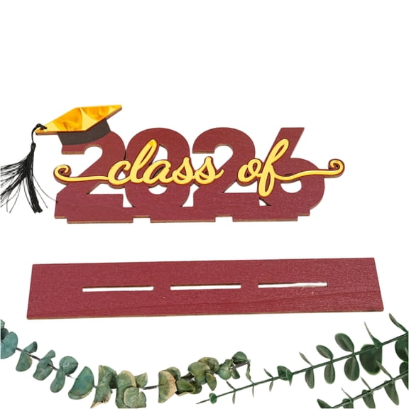 Class of 2026 Wooden 3D Graduation Ornaments Table Centerpieces Graduation Party Decorations Graduation Keepsake Gifts for Home Desktop Display