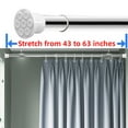 thumbnail image 3 of Room Divider Spring Tension Curtain Rod 43 to 63 inches,Adjustable Shower Curtain Rods,No Drilling,Closet Telescopic Rods,Expandable Balcony Tension Pole,Silver, 3 of 8